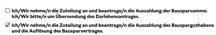 Zuteilung bei einem Bausparvertrag